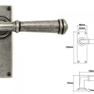 Finesse Pewter FD003 Lever on Latch Backplate (Set)