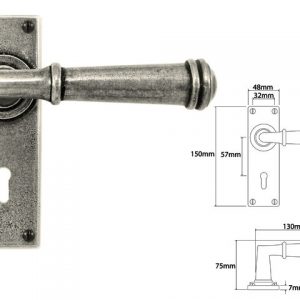 Finesse Pewter FD005 Lever on Lock Backplate (Set)
