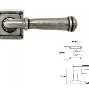 Finesse Pewter FD067 Lever on 'Jesmond' Rose Backplate (Set)
