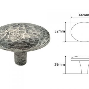 Finesse PCK008 Pewter Hutton Cabinet Knob