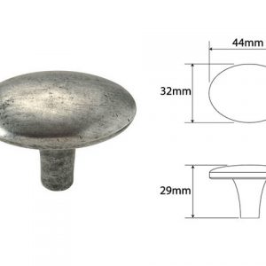 Finesse PCK009 Pewter Oval Cabinet Knob
