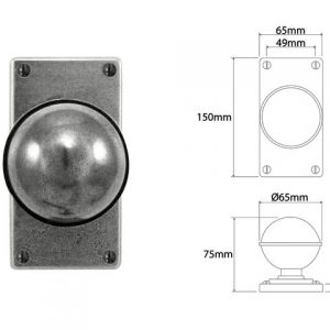 Finesse Pewter FD084 Door Knob on 'Jesmond' Short Latch Plate (Set)