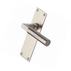 Heritage Brass Bauhaus Low Profile Door Handle on Plate (Set)
