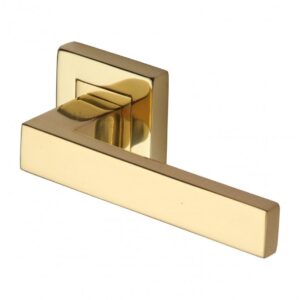 Heritage Brass SQ5420 Delta Square Door Handle on Square Rose (Set)