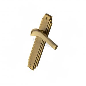 Heritage Brass Tiffany Door Handle on Plate (Set)