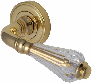 Heritage Brass V2003 Crystal Door Handle on Round Rose (Set)