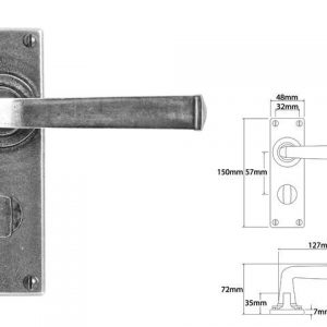 Finesse Pewter FD012 Lever on Bathroom Backplate (Set)