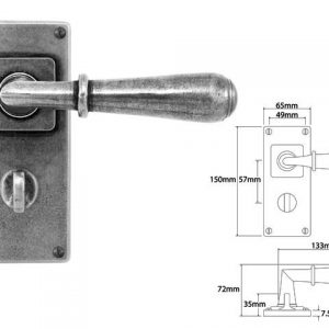 Finesse Pewter FD089 Lever on 'Jesmond' Bathroom Backplate