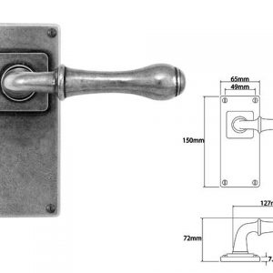 Finesse Pewter FD120 Lever on 'Jesmond' Latch Backplate (Set)