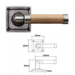 Finesse Pewter FD145 Lever on 'Jesmond' Backplate - Oak (Set)