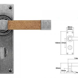 Finesse Pewter FD159 Lever on Bathroom Backplate (Set)