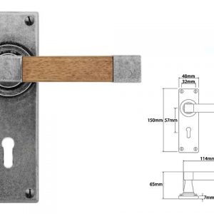 Finesse Pewter FD161 Lever on Lock Backplate (Set)