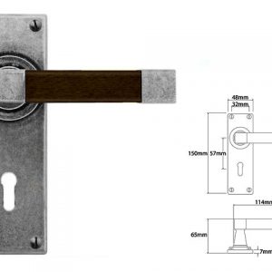 Finesse Pewter FD162 Lever on Lock Backplate (Set)