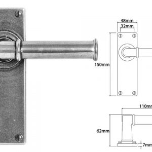 Finesse Pewter FD181 Lever on Latch Backplate (Set)