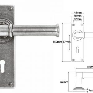 Finesse Pewter FD183 Lever on Lock Backplate (Set)