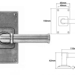 Finesse Pewter FD185 Lever on 'Jesmond' Short Latch Backplate (Set)