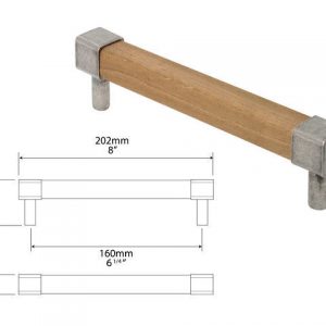 Finesse Pewter 'Eden' Oak Bar Handle