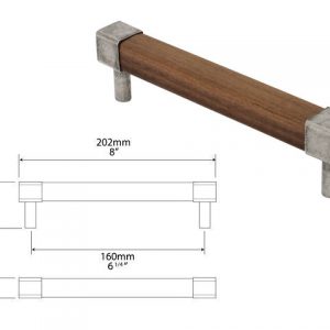 Finesse Pewter 'Eden' American Black Walnut Bar Handle