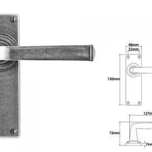 Finesse Pewter FD011 Lever on Latch Backplate (Set)