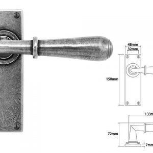 Finesse Pewter FD059 Lever on Latch Backplate (Set)