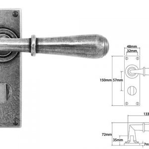 Finesse Pewter FD060 Lever on Bathroom Backplate (Set)