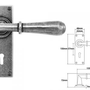 Finesse Pewter FD061 Lever on Lock Backplate (Set)