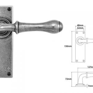 Finesse Pewter FD063 Lever on Latch Backplate (Set)