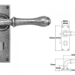 Finesse Pewter FD064 Lever on Bathroom Backplate (Set)