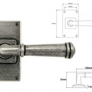 Finesse Pewter FD068 Lever on 'Jesmond' Short Latch Back Plate (Set)