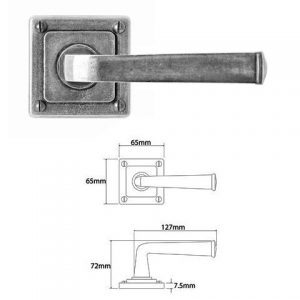 Finesse Pewter FD071 Lever on 'Jesmond' Rose Backplate (Set)