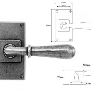 Finesse Pewter FD088 Lever on 'Jesmond' Short Latch Backplate (Set)