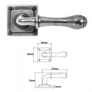 Finesse Pewter FD091 Lever on 'Jesmond' Rose Backplate (Set)