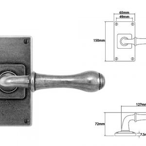 Finesse Pewter FD092 Lever on 'Jesmond' Short Latch Backplate (Set)