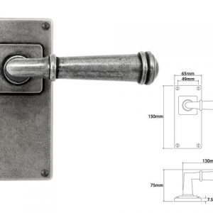 Finesse Pewter FD114 Lever on 'Jesmond' Latch Backplate (Set)