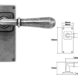 Finesse Pewter FD119 Lever on 'Jesmond' Latch Backplate (Set)
