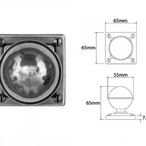 Finesse Pewter FD127 Door Knob on 'Jesmond' Rose Backplate (Set)
