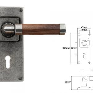 Finesse Pewter FD154 Lever on 'Jesmond' Lock Backplate (Set)