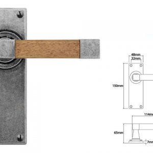 Finesse Pewter FD157 Lever on Latch Backplate (Set)