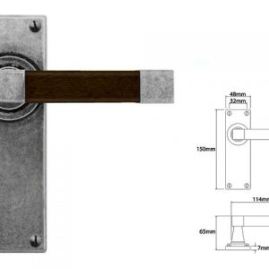 Finesse Pewter FD158 Lever on Latch Backplate (Set)