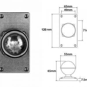 Finesse Pewter FD176 Door Knob on 'Jesmond' Short Latch Plate (Set)