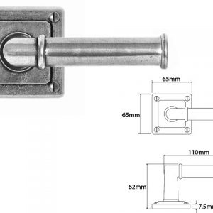 Finesse Pewter FD184 Lever on 'Jesmond' Rose Backplate (Set)