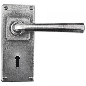 Finesse Pewter FD308 Lock/Keyhole Lever on 'Jesmond' Backplate (Set)