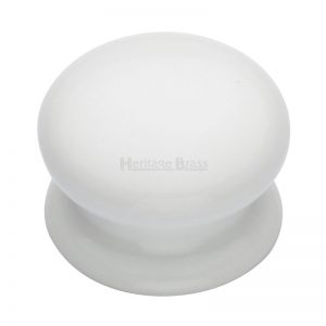 Heritage Brass Porcelain Cabinet Knob Plain White