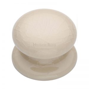 Heritage Brass Porcelain Cabinet Knob Cream Crackle