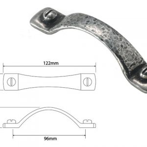 Finesse PPH011 Pewter Hutton Pull Handle 96mm