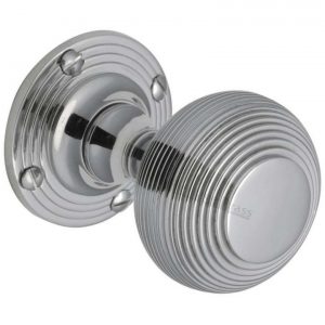 Heritage Brass V971 Reeded Mortice Door Knob on Rose (Set)