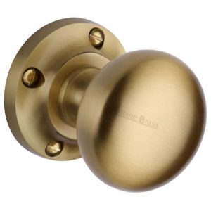 Heritage Brass V980 Victoria Door Knob on Rose (Set)