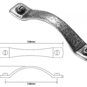 Finesse PPH012 Pewter Hutton Pull Handle 128mm