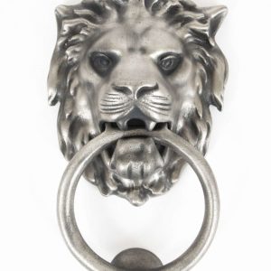 From the Anvil Antique Pewter Lion Head Knocker - 33019