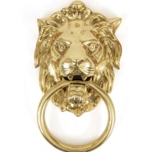 From the Anvil Polished Brass Lion Head Knocker - 33020